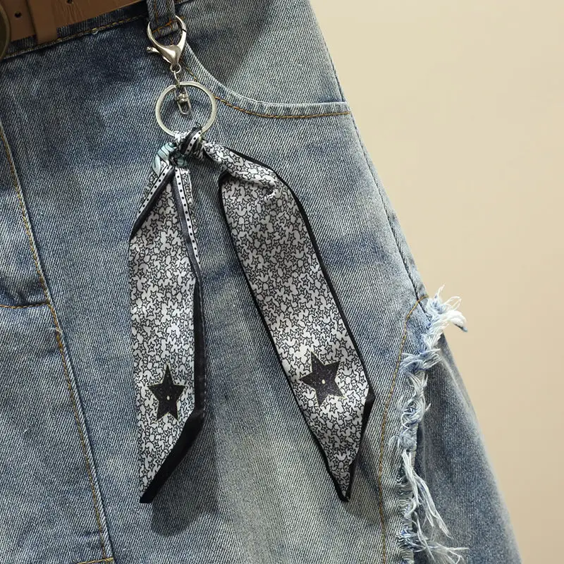 Юбка-трапеция Женская средней длины ассиметричная джинсовая юбка с завышенной