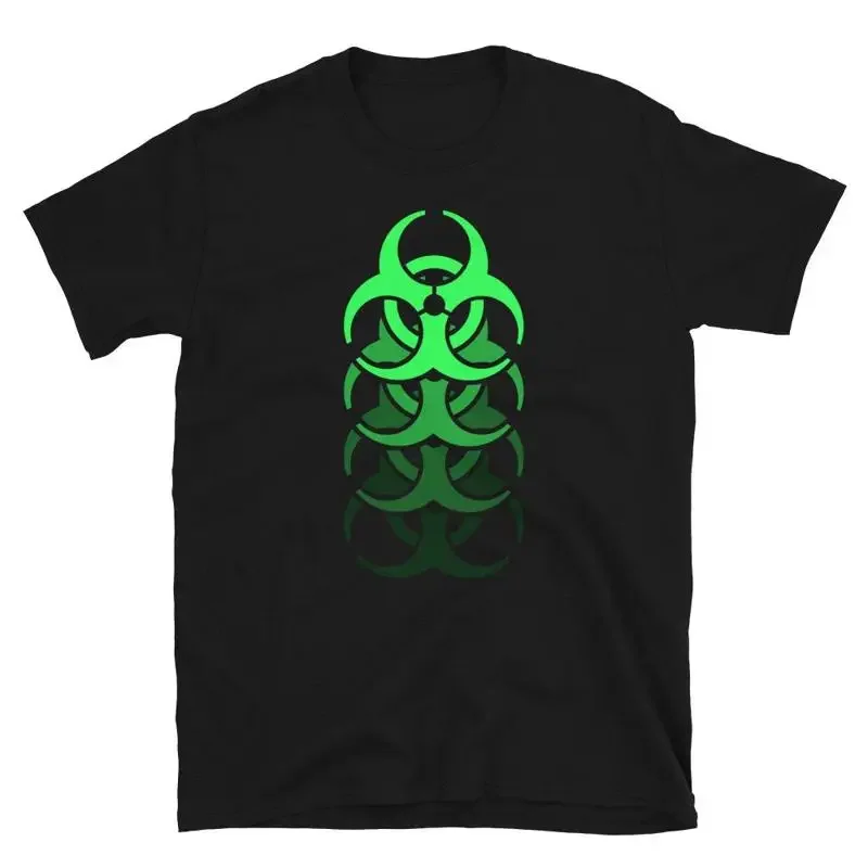Фото Футболка Cybergoth Biohazard, зеленая, в стиле кибергот. №1