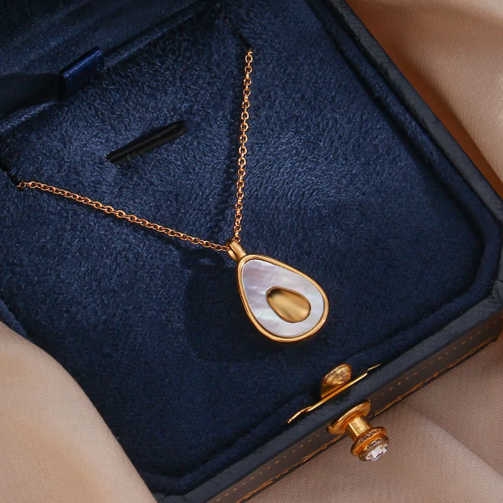 

Ожерелье с подвеской в виде капли воды из нержавеющей стали с покрытием из 18-каратного золота, ожерелье в форме капли из титановой стали для женщин, ювелирные изделия