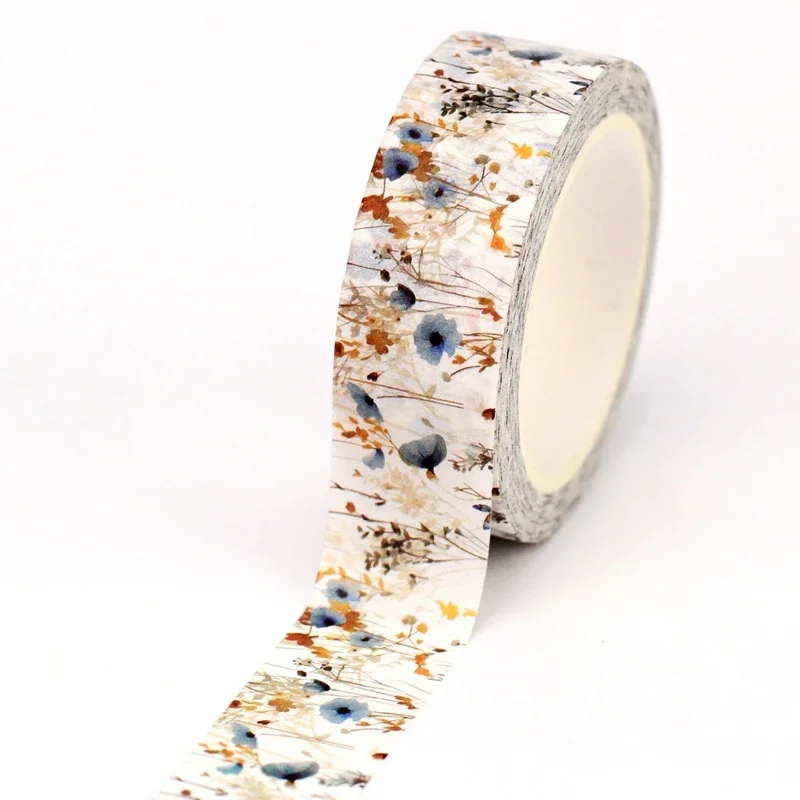 

GREATHOPE WASHI TAPE лента для скрапбукинга 10 м, дикие синие, белые, бежевые цветы
