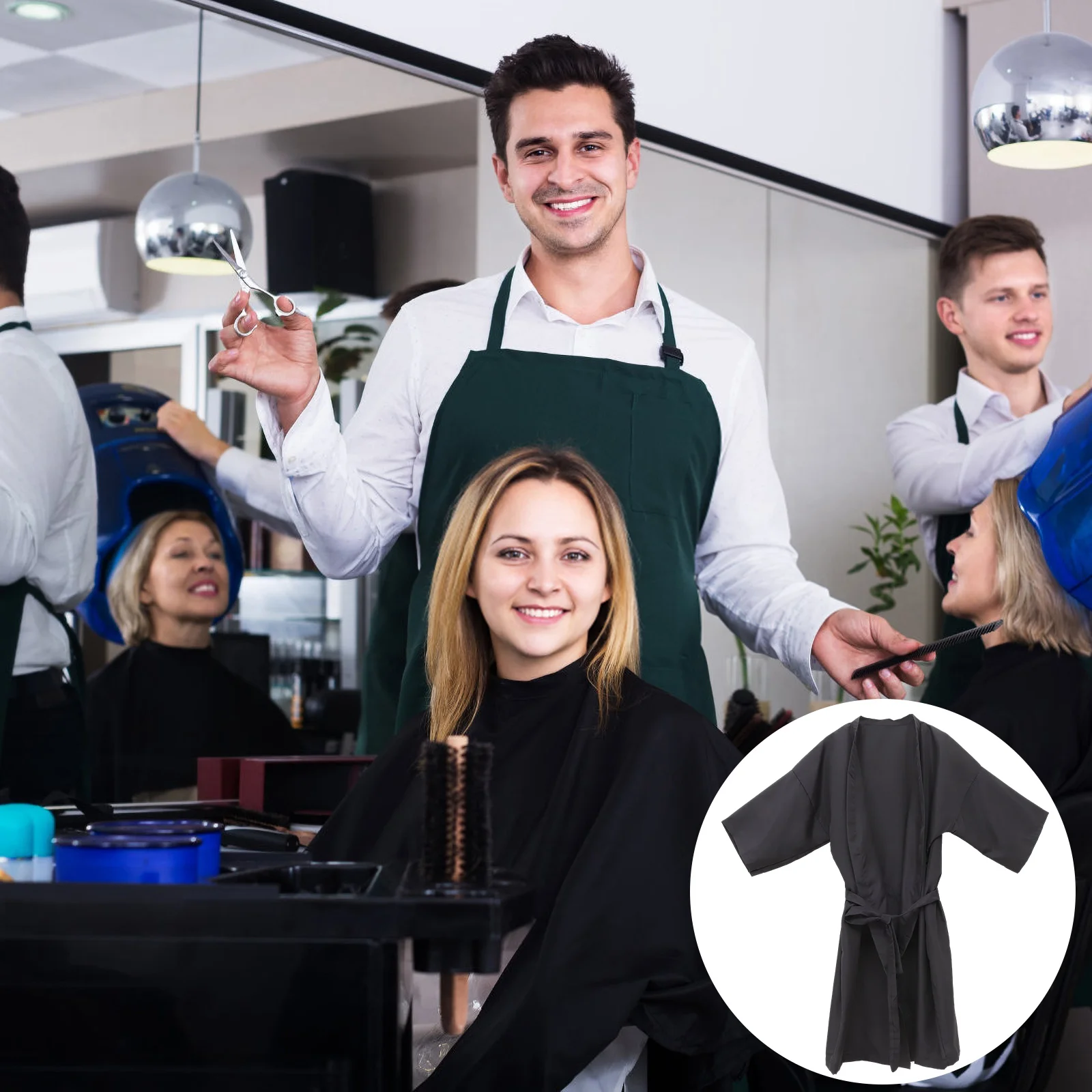 

Hair Salon Smock Cape Cutting Gown Barber Capes Stylist Smocks Apron Haircut Robes Client Clients Hairdressing Hairdresser Cloth