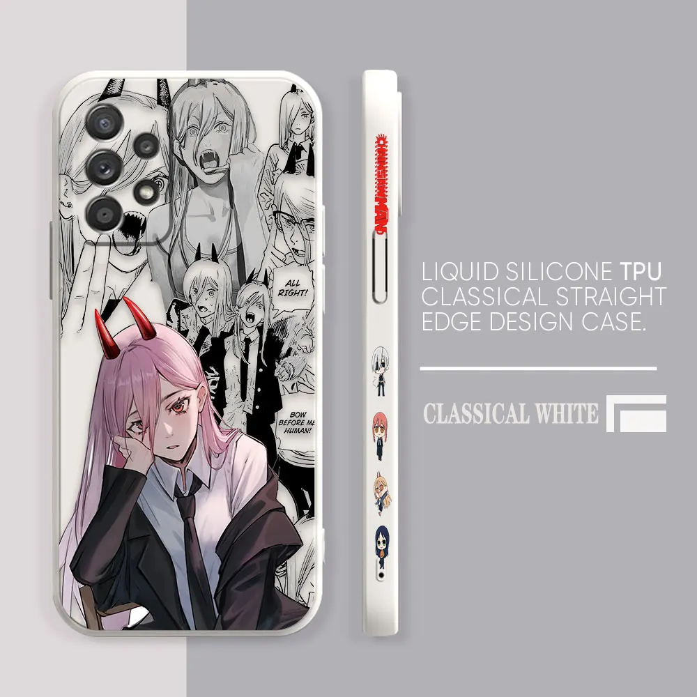 Case For Samsung Galaxy A91 A14 A73 A72 A71 A53 A52 A51 A42 A33 A32 A22 A21S A13 A715F A52S A22S 4G 5G Case Chainsaw Man POWER