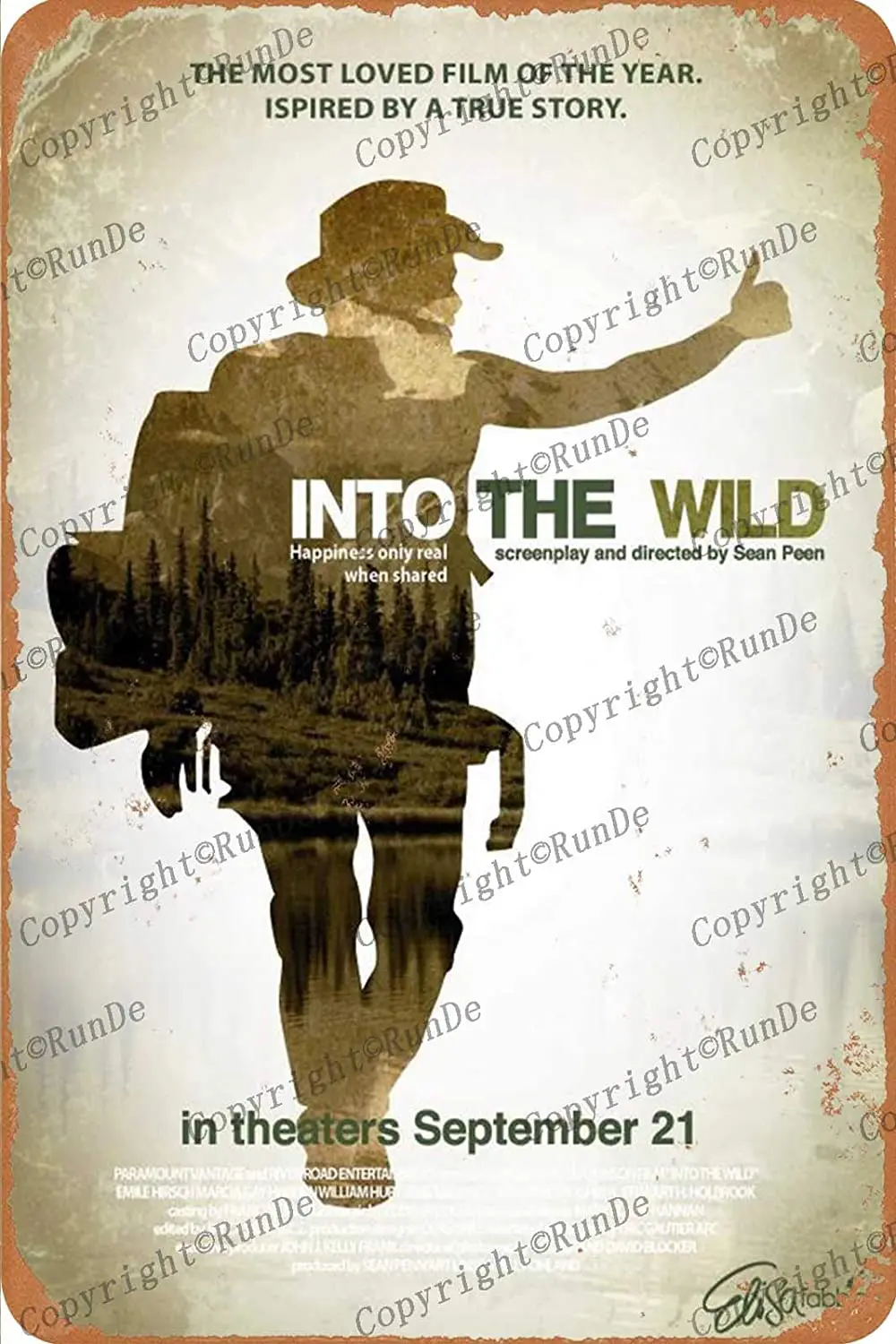 ВИНТАЖНЫЙ ПЛАКАТ из фильма в дикой природе жестяной Настенный декор