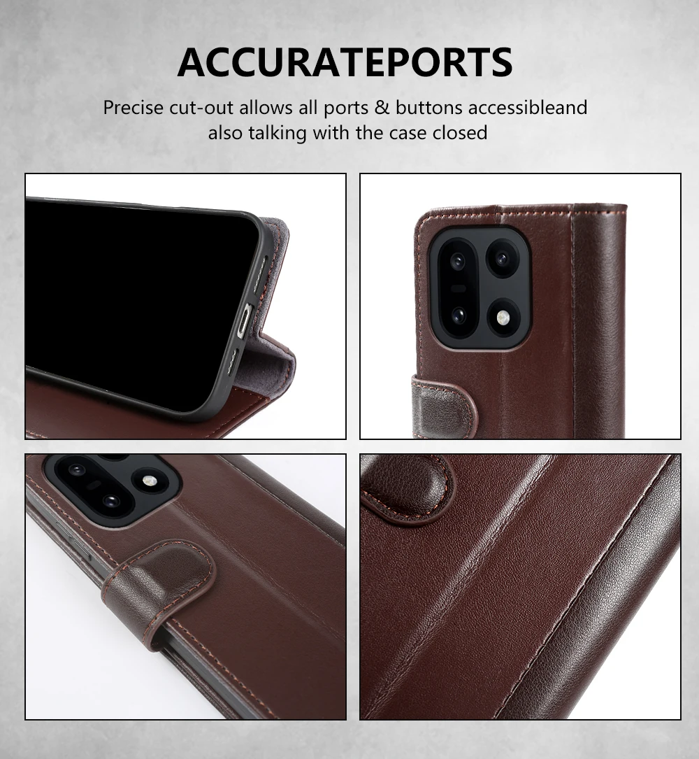 Фото Чехол-книжка из натуральной телячьей кожи для OnePlus 15 15R 13 12 11 9 10 Pro 8T Ace 6 6T Nord 4 N10 N100 2T. №5