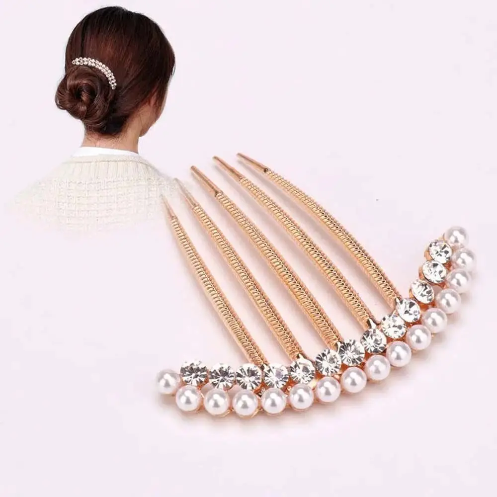 

Korean Bridal Hairpins Crystal Pearl Rhinestone Hair Combs Wedding Hair Clips Hair Accessories Women's Gift Jewelry