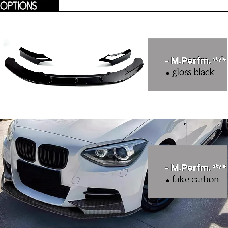 4 шт. глянцевый черный карбоновый принт передний бампер Cupspoiler Lip для BMW 2012-2014 Pre-LCI F20
