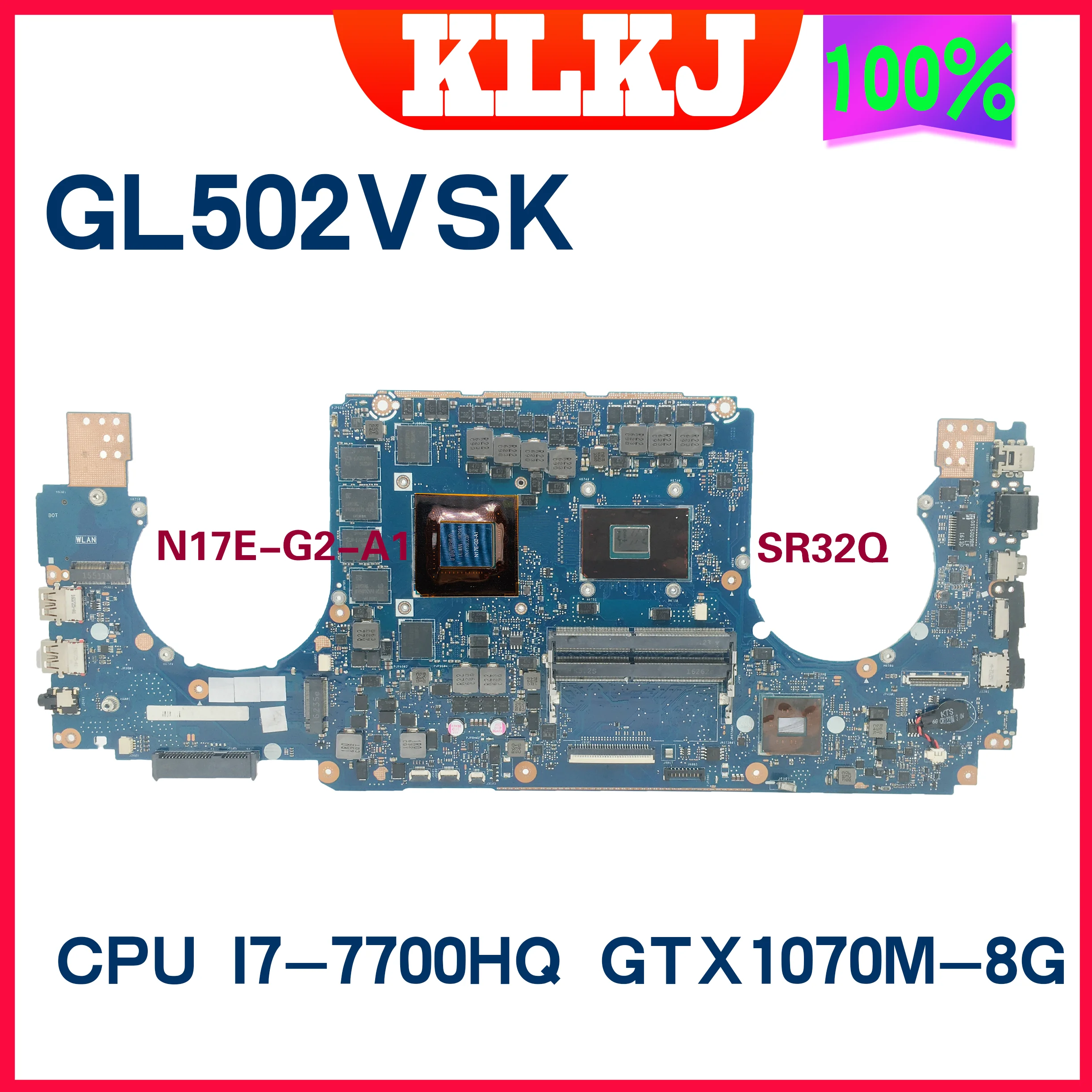 

GL502VS Laptop Motherboard For ASUS ROG GL502V GL502 GL502VSK Notebook Mainboard With I7-6700HQ I5-7300HQ I7-770HQ GTX1070-8G