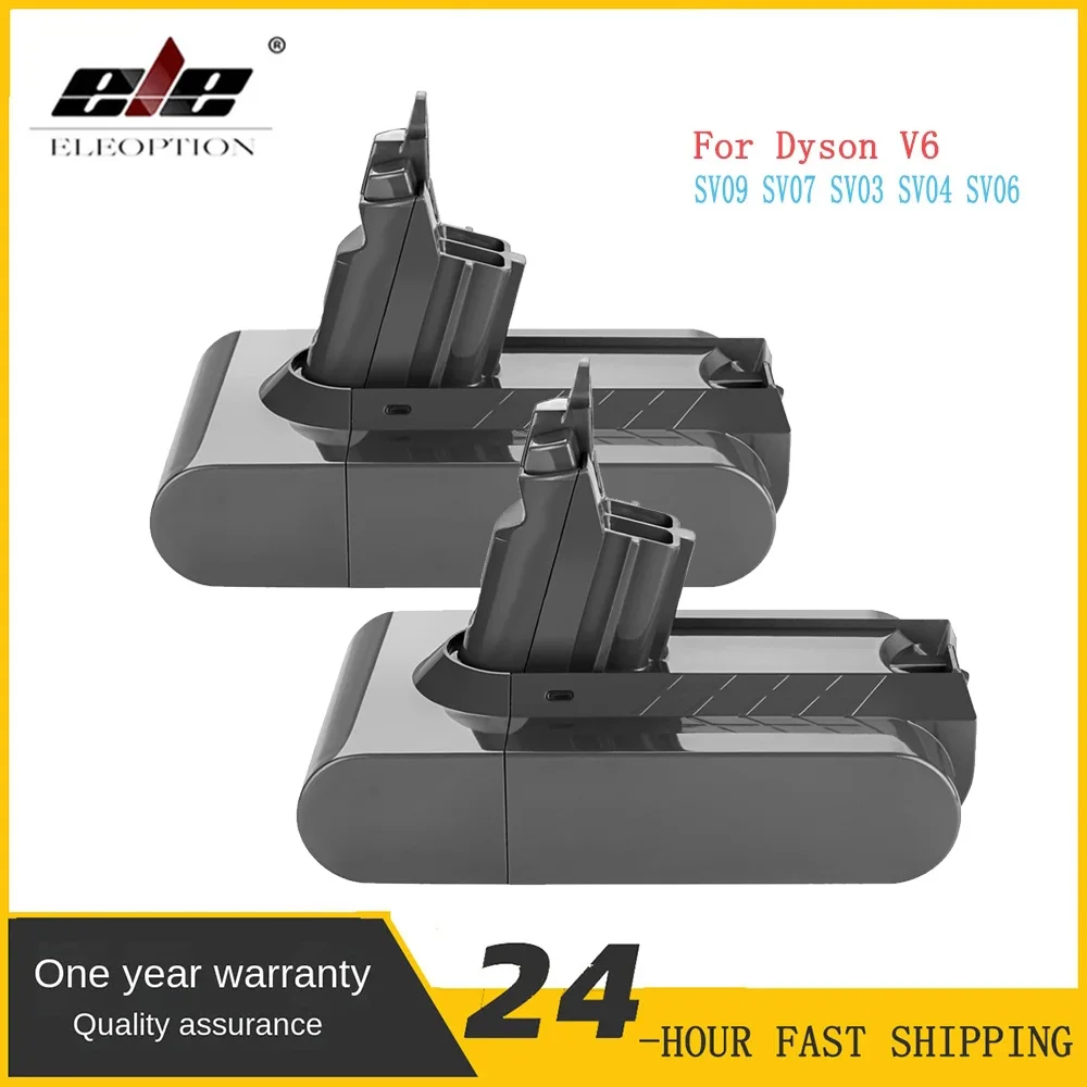 Аккумулятор для пылесоса Dyson V6, батарея для триггера, головки двигателя, НЕРА, пушистого типа, матраса DC58, DC59,DC61,DC62,SV09, SV06, SV04, SV03, 2 шт./комплект