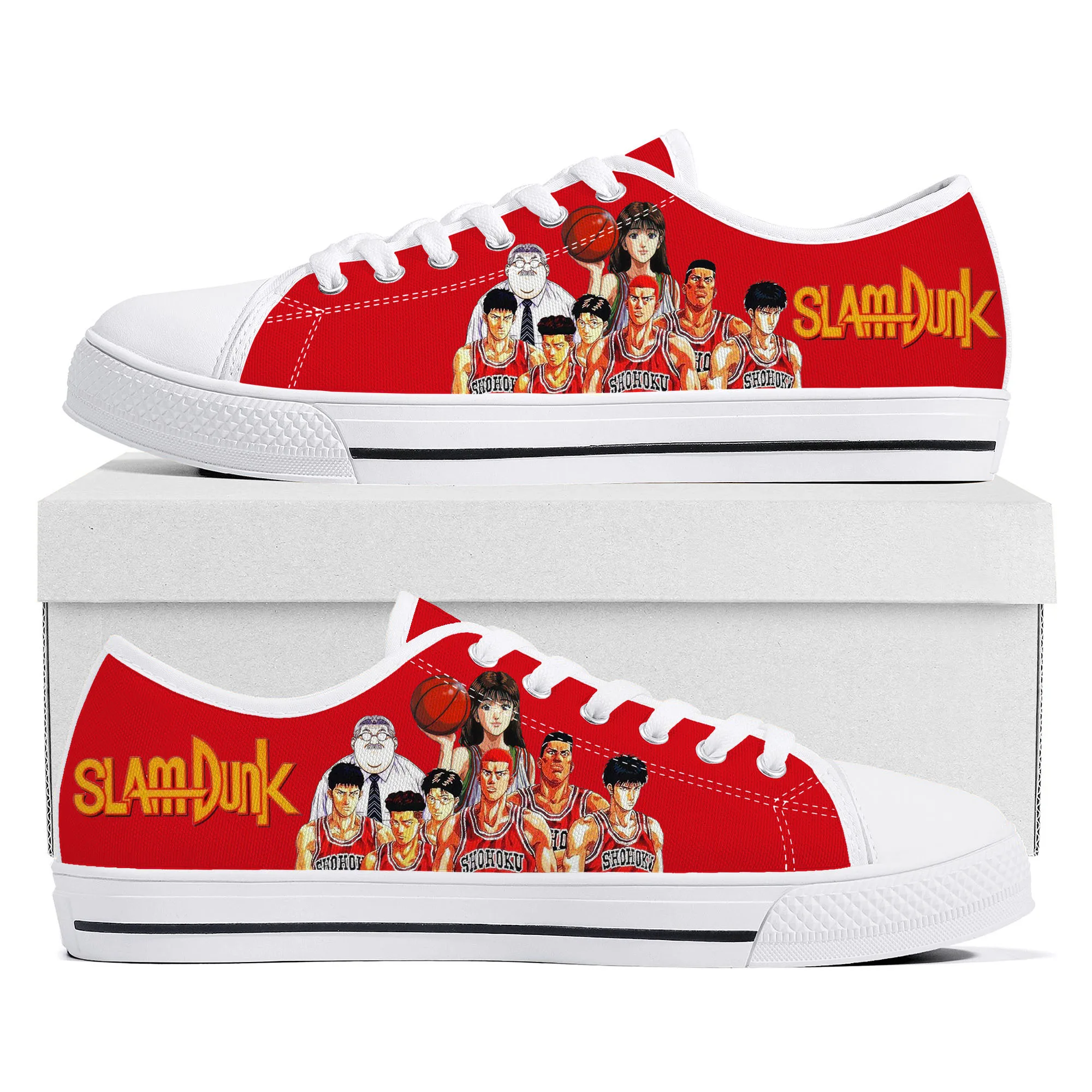 

Slam Sakuragi Hanamichi Basketball Dunk Low Top Sneakers Mens Womens Teenager Haruko Akagi Canvas Sneaker Shoes Custom Shoe