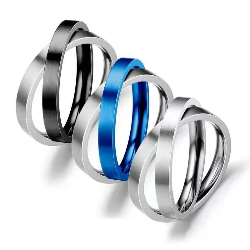 

Anxiety Fidget Rings Titaniun Stainless Steel Spinning Spinner Ring For Men Women 2022 Double Color Classic Cross Lover Ring