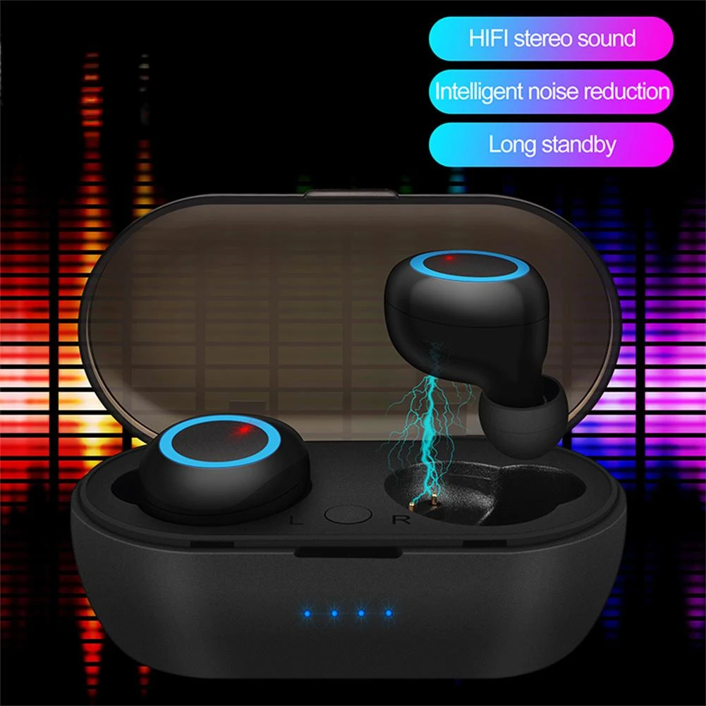 

TWS Earphone Bluetooth-compatible Wireless Stereo Gaming Headset Mini In-ear Earbuds with Charging Box for All Smart Phones