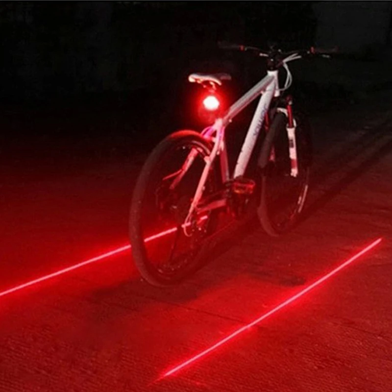 

Bike Rear Light 5 LED 2 Laser 7 Modes Safety Warning Cycling Taillight Mountain Road Waterproof Riding Taillamp Bike Accessories