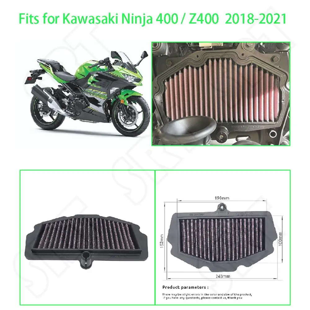 

For Kawasaki Z400 Ninja 400 Ninja400 z400 2018 2019 2020 2021 Motorcycle Air Filter Air Intake Cleaner Filter Replacement