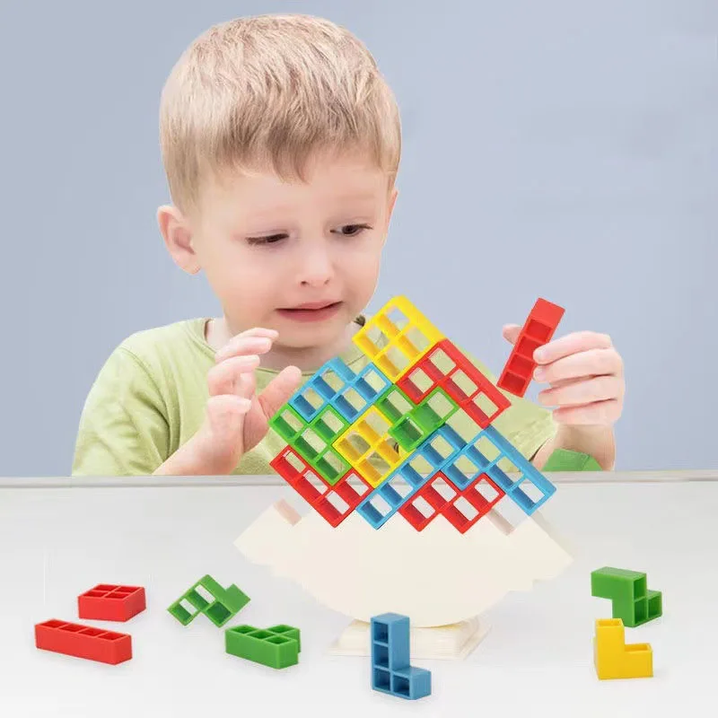 Melissa And Doug Stacking Blocks Balancin Tetra Tower Game Rainbow