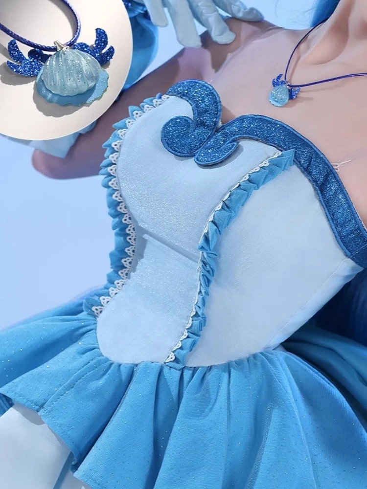 Русалка Melody Pichi Pitch Hanon Hosho Косплей Костюм для девочек Прекрасное синее платье