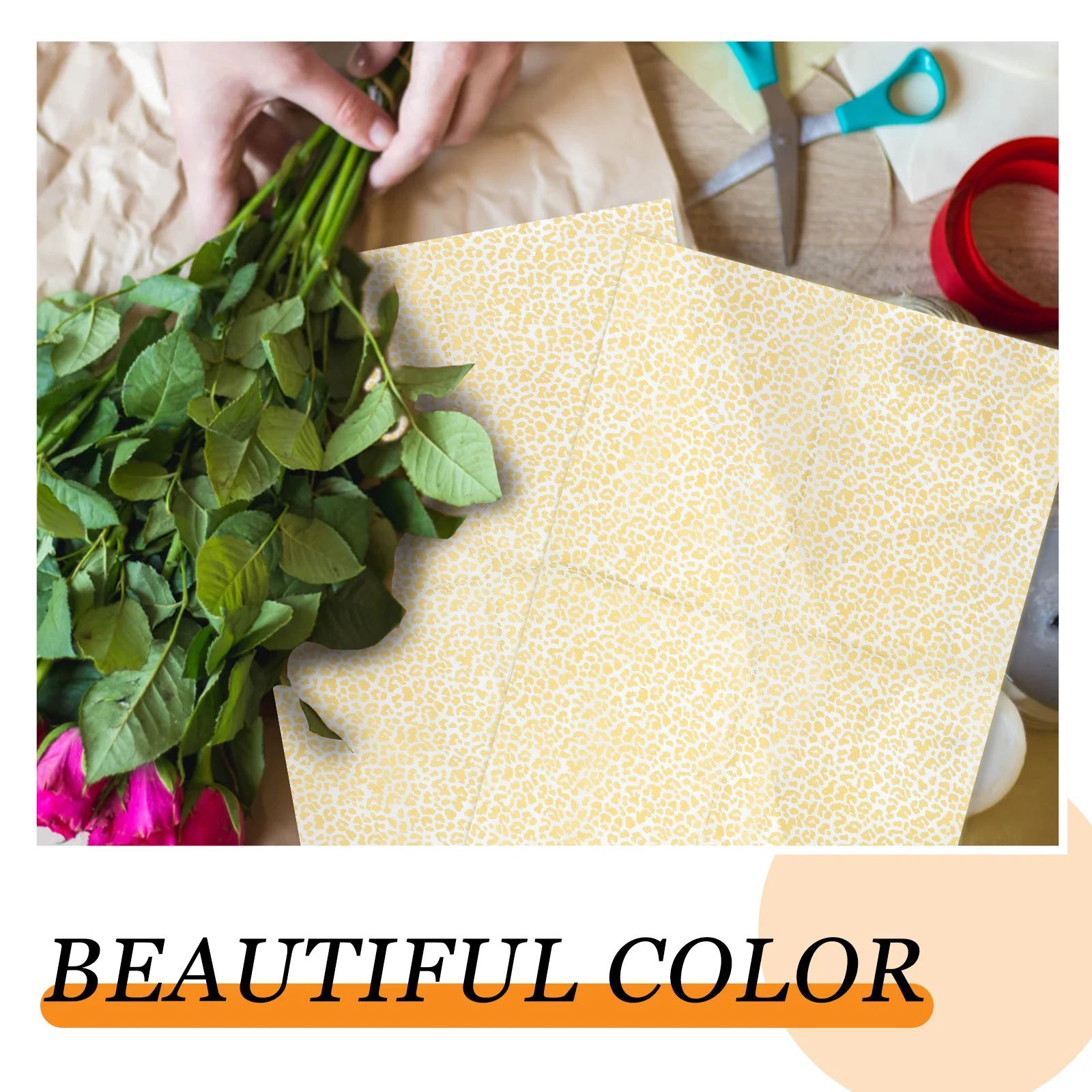 40 листов оберточной бумаги с леопардовым принтом упаковочная салфетка для