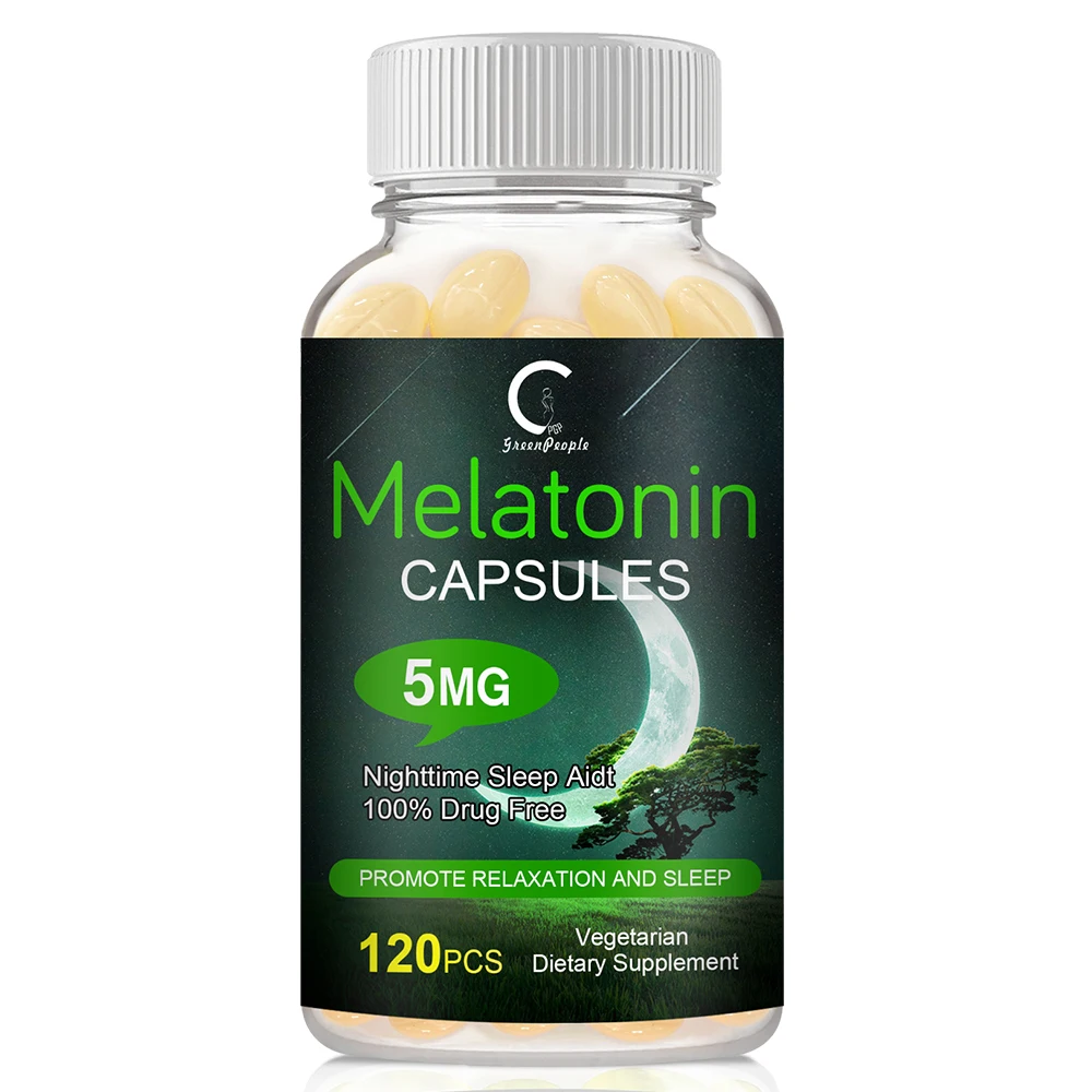 

Greenpeople 5Mg Melatonin Capsules Vitamin B6 Help Deep Sleep Save Insomnia Improve Sleep For Adult Face Capsules Health Care