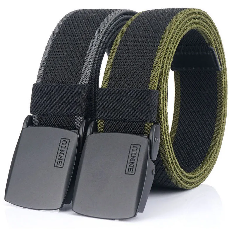 

Tactical Canvas Belt for Men Fashion Casual Simple Versatile Jeans Accessory High-quality Metal Automatic Buckle Youth Waistband