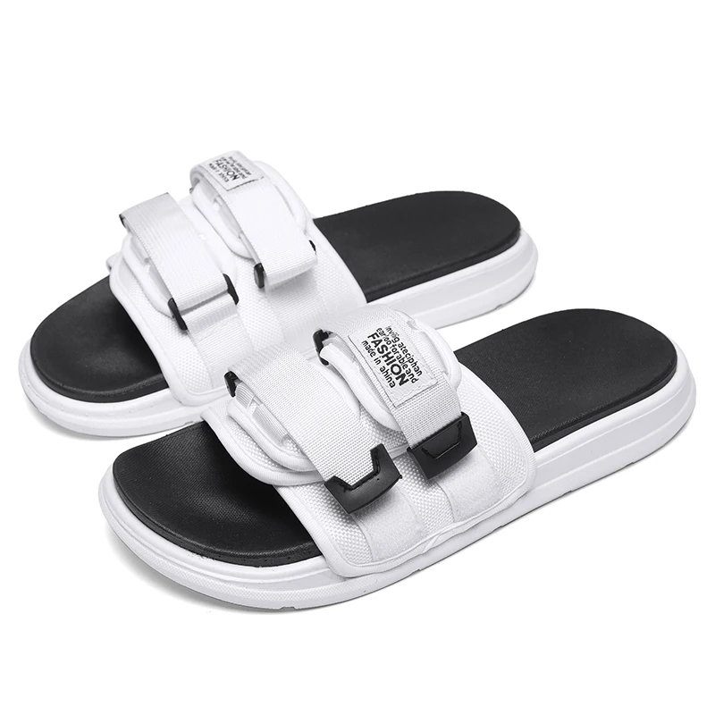 

Men's Slippers EVA Men Shoes Women Couple Flip Flops Soft Black and White Casual Summer Male Sandle Big Size 35-46 High Quality