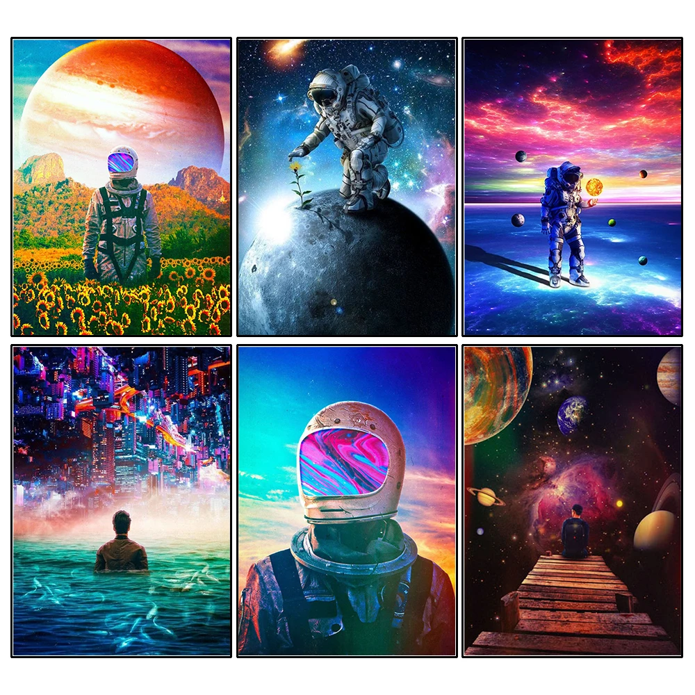 

5D DIY Diamond Painting Universe Astronaut Embroidery Mosaic Handicrafts Pictures Full Drill Cross Stitch Kits Living Room Decor