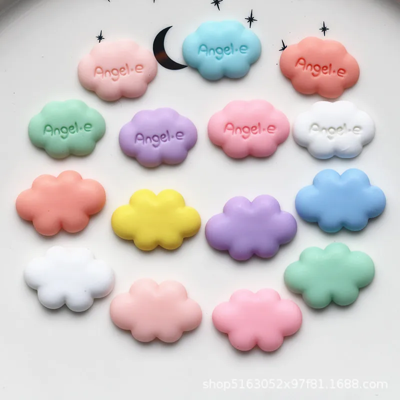 5pcs miniso series красочные облака мультфильм резиновые кабошоны из смолы материалы для