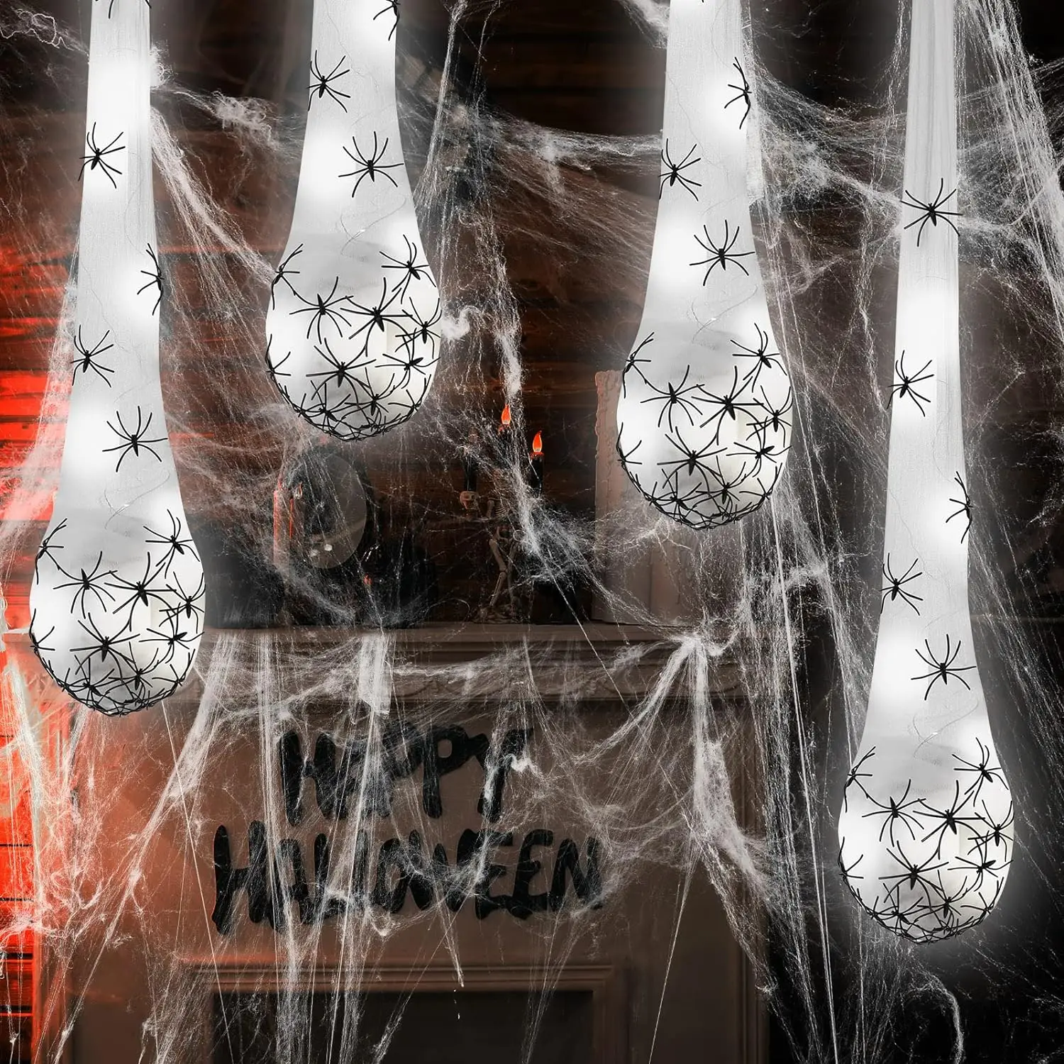 Хэллоуин подвесной паук яйцо мешок с подсветкой реалистичный для помещений и