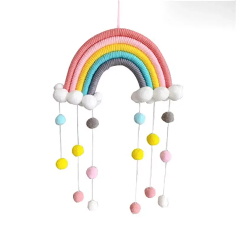 

Nordic Cloud Rainbow Raindrop Wall Hangings Decoration For Kid Girls Bedroom Hanging Pendant Baby Bed Tent Hanging Toy Pendant