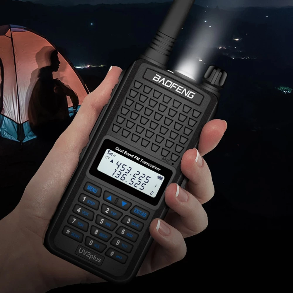 2022 NEW Baofeng UV2 Plus IP68 Waterproof Long Range 5-20km Walkie Talkie Car Cb Ham Radio Hf Transceiver UHF VHF Radio Station