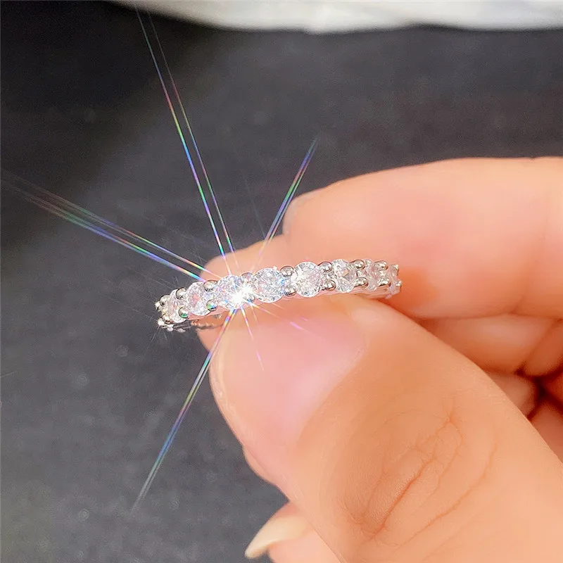 

Huitan New Promise Ring with Full Paved Crystal Cubic Zirconia for Women Fashion Versatile Bride Wedding Accessories Hot Jewelry