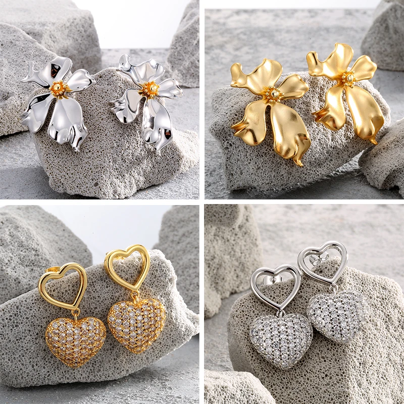 

Новый дизайн, блестящие и элегантные серьги в форме сердца