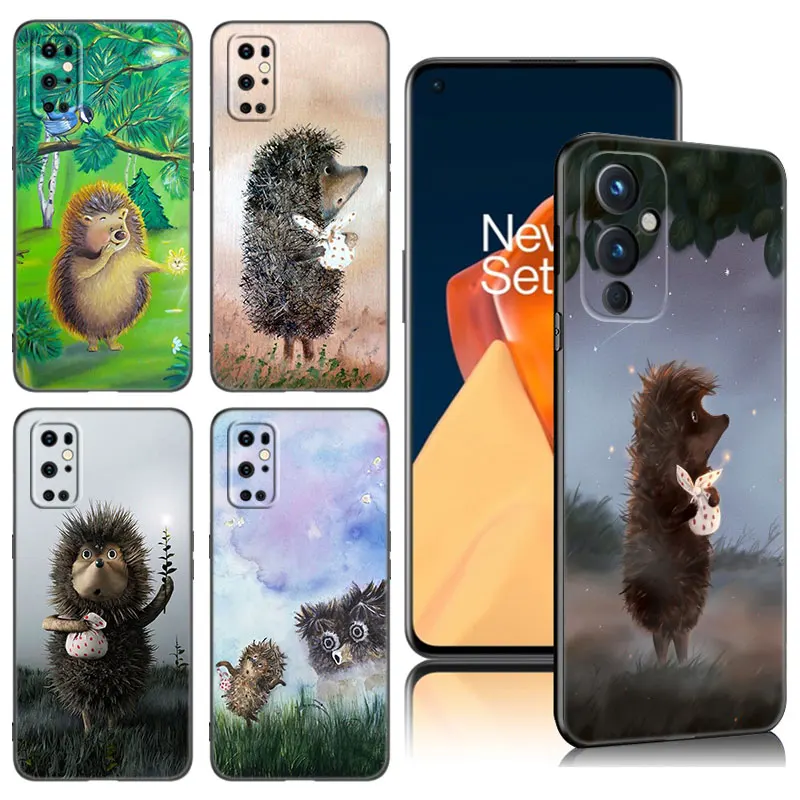 Czarne silikonowe etui na telefon Hedgehog in the Fog dla OnePlus 9R 10R 11R 12R ACE 2 Pro 2V 3V Nord CE 3 Lite 4 N10 N20 N30 SE 5G