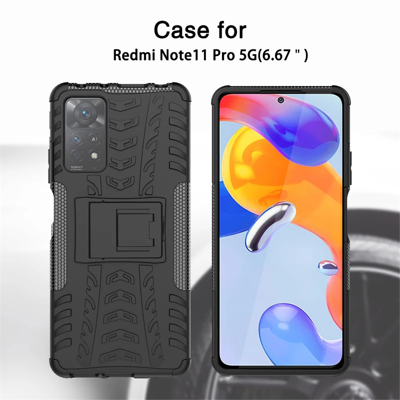 For Xiaomi Redmi Note 11 Pro Case For Redmi Note 11 Pro Cover Armor Silicone TPU Rubber Stand Protector Capa Shell Fundas Bumper