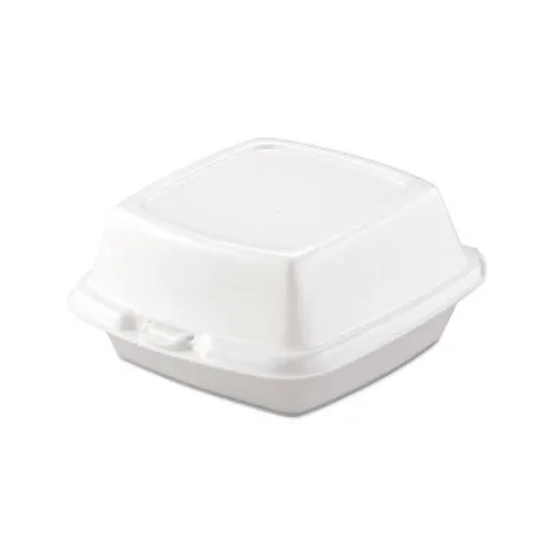 

White Attractive Hinged Lid Containers, 500/Carton, 6 x 5.78 x 3 -DCC60HT1