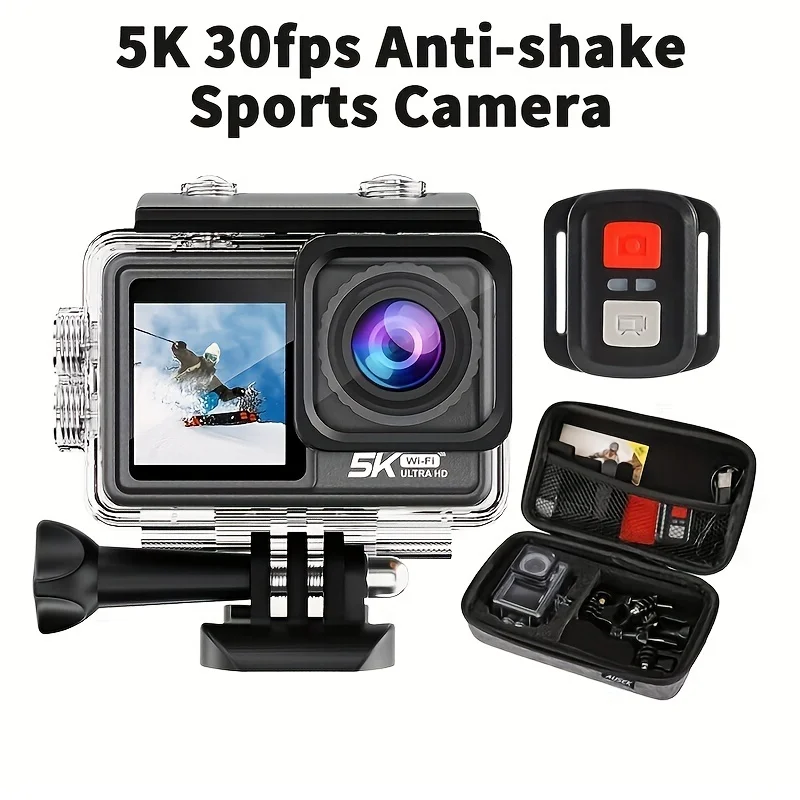 

5K 30fps Sports Camera EIS 1350MAH With Battery *2 Waterproof Shell Special Storage Bag Accessories Lens With UV Mirror
