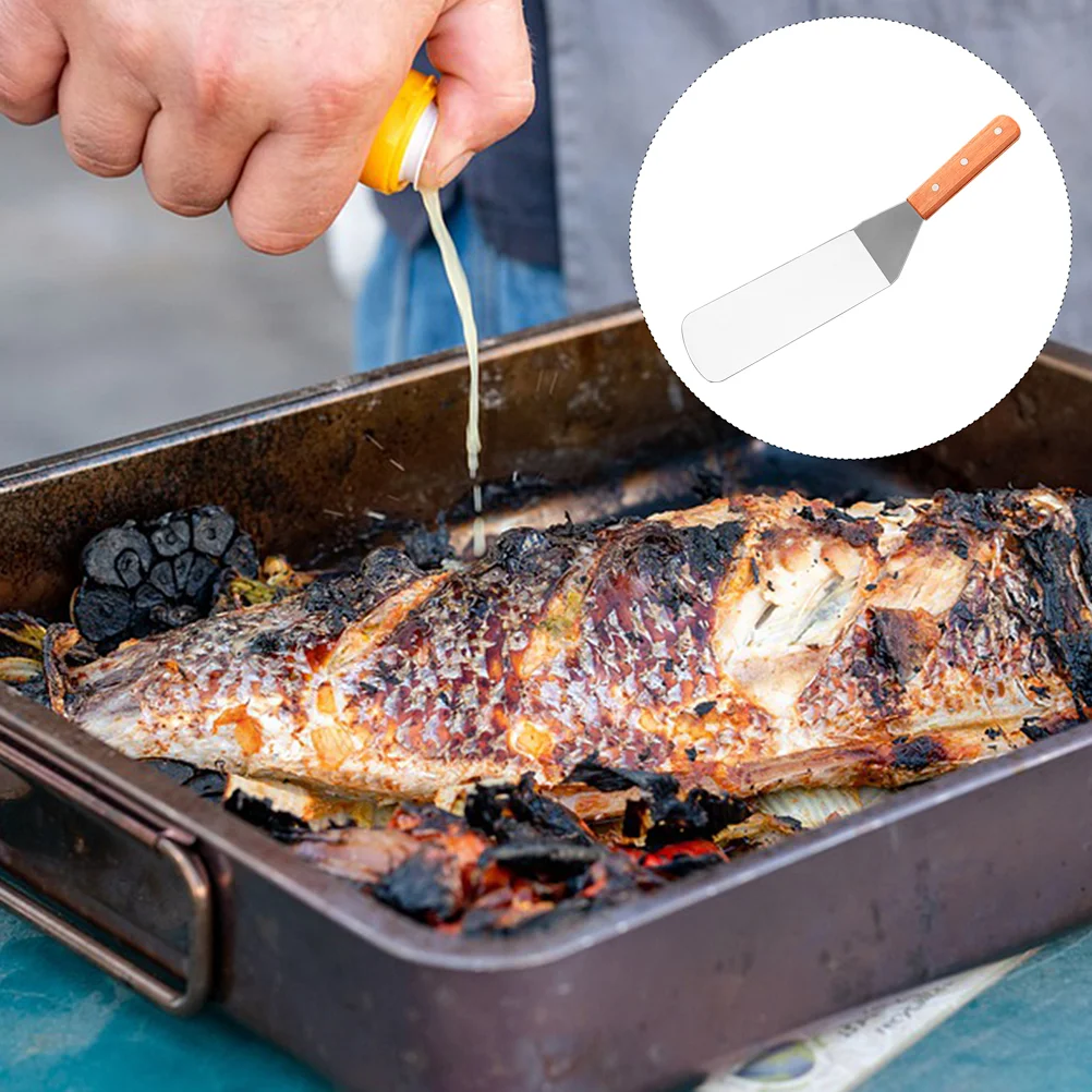 

Spatula Griddle Metal Grill Turner Scraper Stainless Steel Steak Spatulas Cooking Flat Kitchen Bbq Pizza Camping Burger Pancake