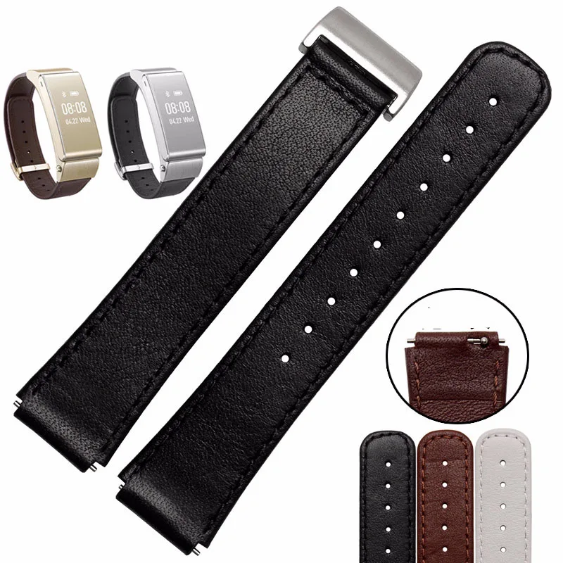 For Huawei B6 B2 B3 Smart Bracelet Genuine Leather Watch Band Men's Bracelet Women's Folding Buckle Replacement Soft Watch Strap
