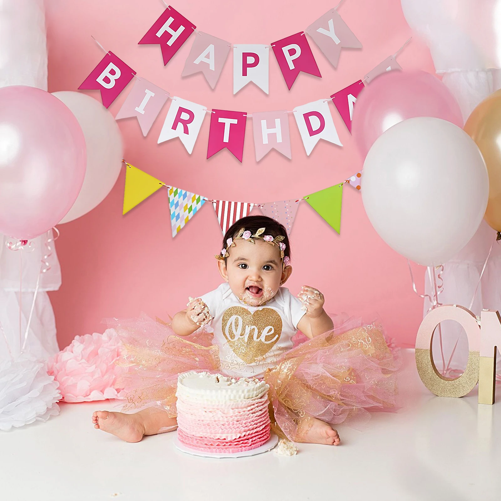 

1pc Christmas Xmas Party Banner Decorations Photo Booth Bunting Garland Flags Navidad Banners Home Activity Ornament Room Decor