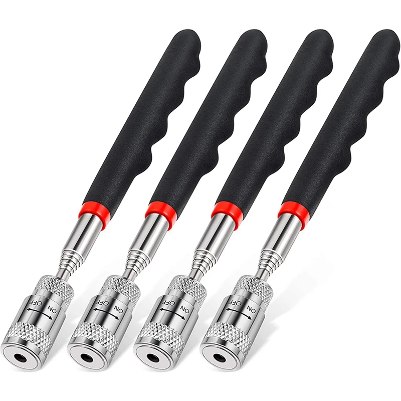 

4 Pieces LED Telescoping Magnet Tool 8 Lb Magnetic Pickup Tool Telescoping Magnet Stick Gadget For Men On Birthday