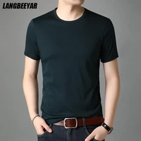 top quality 95 cotton new summer brand tops plain solid color soft blank tshirts mens fashions short sleeve casual men clothes