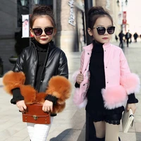 girls fur coat jacket cotton%c2%a0outwear overcoat 2022 pu warm thicken plus velvet winter autumn teenager fuzzy childrens clothing