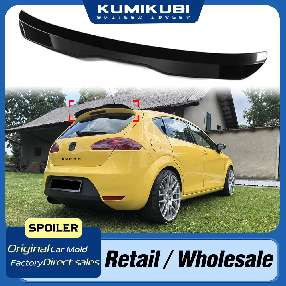 Фото MK2 Задний спойлер на крышу багажника Тюнинг крыла для Seat Leon MK2 2009-2012 ABS пластик Задний спойлер Крыло крышки багажника Стайлинг автомобиля №1