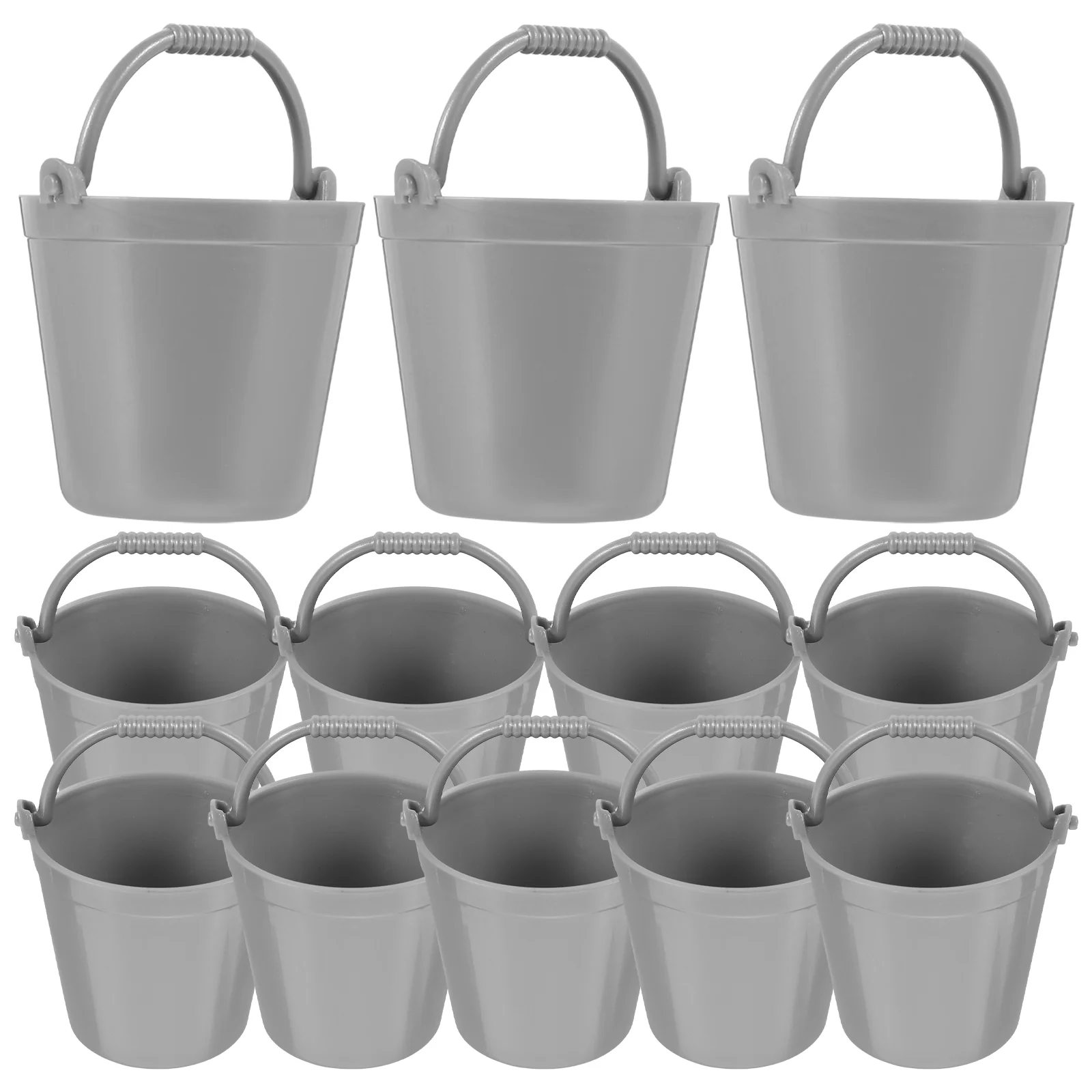 

12 Pcs House Bucket Plastic Barrel Model Buckets Kids Water Barrels Childrens Toys Mini Tub Miniature Craft Decoration