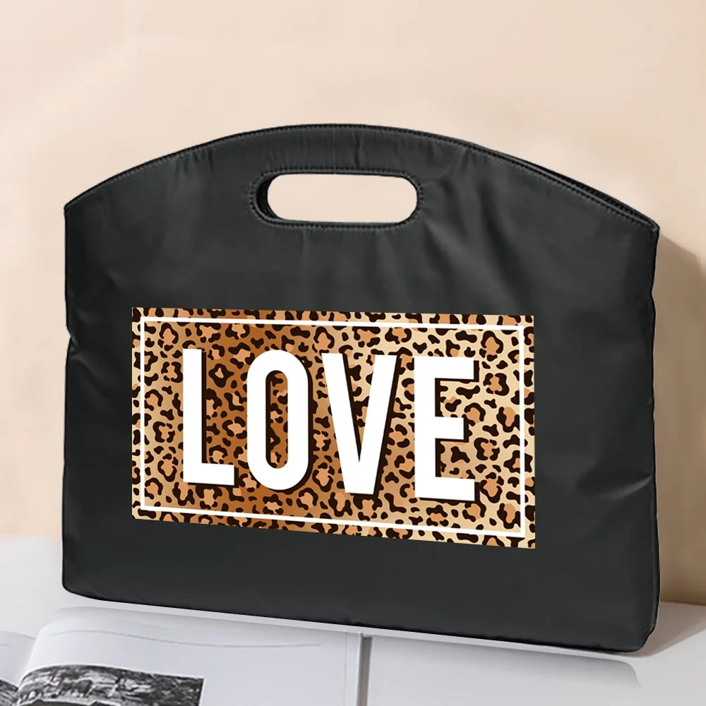 2022 Briefcases Business Office Handbag Large Capacity Laptop Bag Leopard Print Multifunctional Conference Portable File Tote