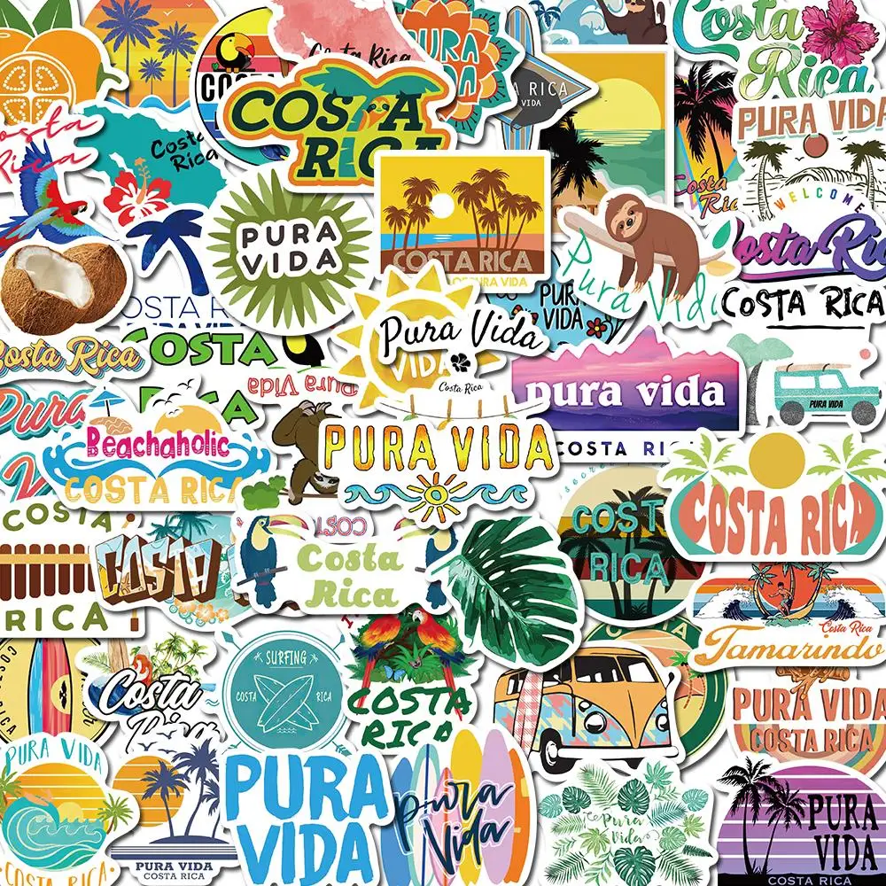 

10/50PCS Costa Rica Natural Stickers Vintage For Gift DIY Kids Notebook Luggage Motorcycle Laptop Refrigerator Decals Graffiti