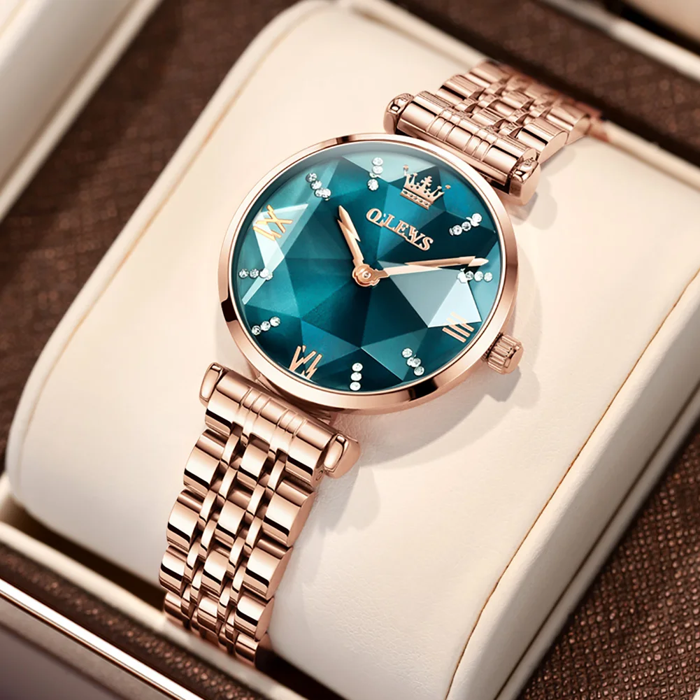 TAXAU Watch For Women Japan Imported Quartz Movement Luxury Stainless Steel Waterproof Green Bracelet Wristwatch Relojes Mujer