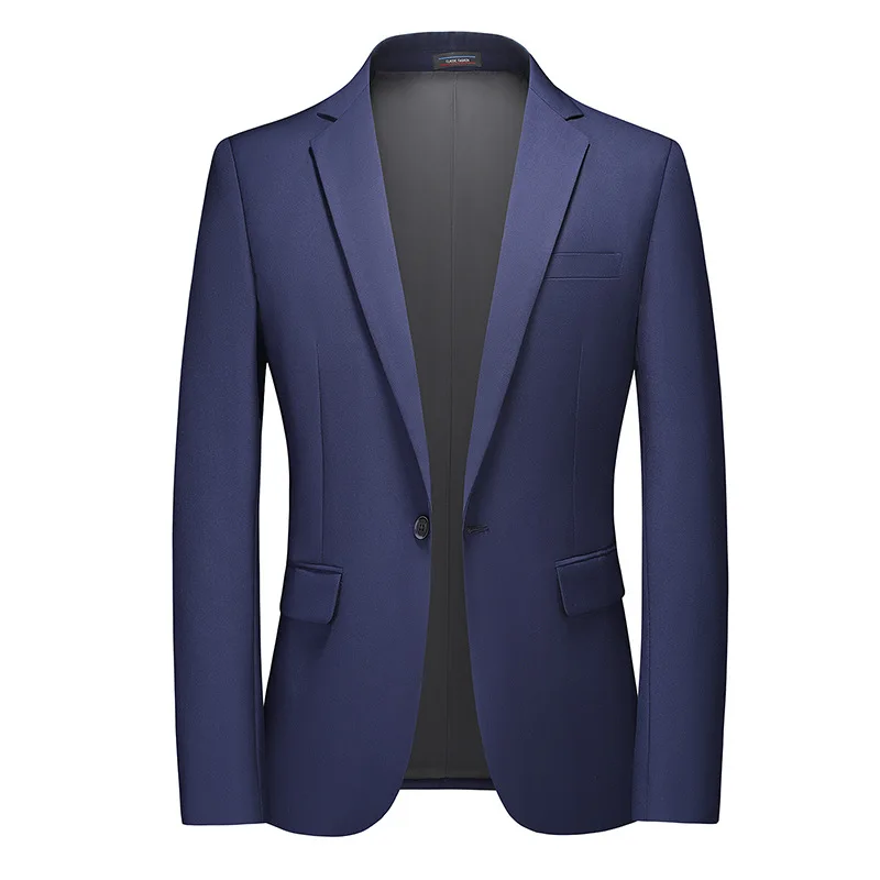 

New men's hollowed out single breasted solid color suit jacket business casual formal suit single Western men's clothing