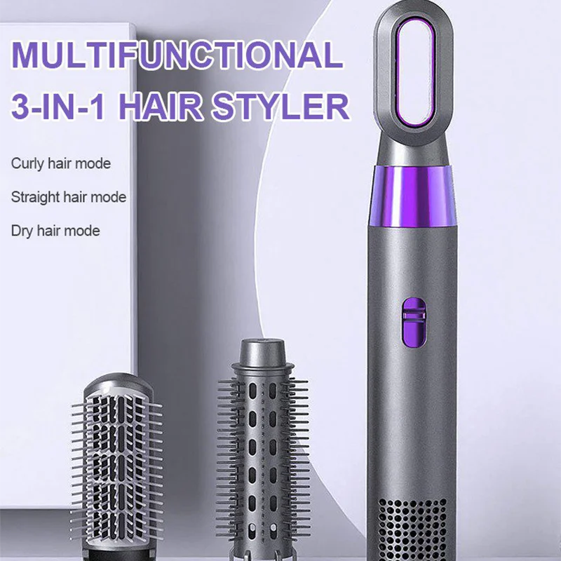 

Electric Hot Air Styler 3 In 1 Ceramic Hair Dryer Brush Comb For Volume And Soft Curls Waves Hair Straightener Salon Tool