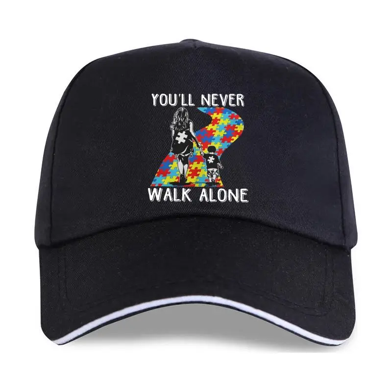 

New Cool Mom Son You'Ll Never Walk Alone Autism Awareness Men Autismo Autistic Baseball cap Summer Clothi