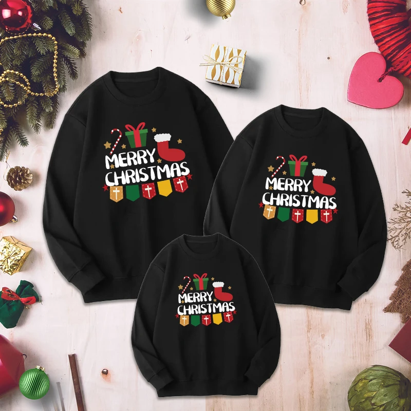 

Christmas Jersey Family Matching Outfits Xmas GingerBread Sweater Women Men Couple Jumper Set Kids Baby Sister Brother Shirt