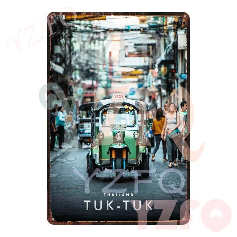 Винтажная Металлическая Вывеска Yzfq Bangkok Pattaya Таиланд Городская Табличка